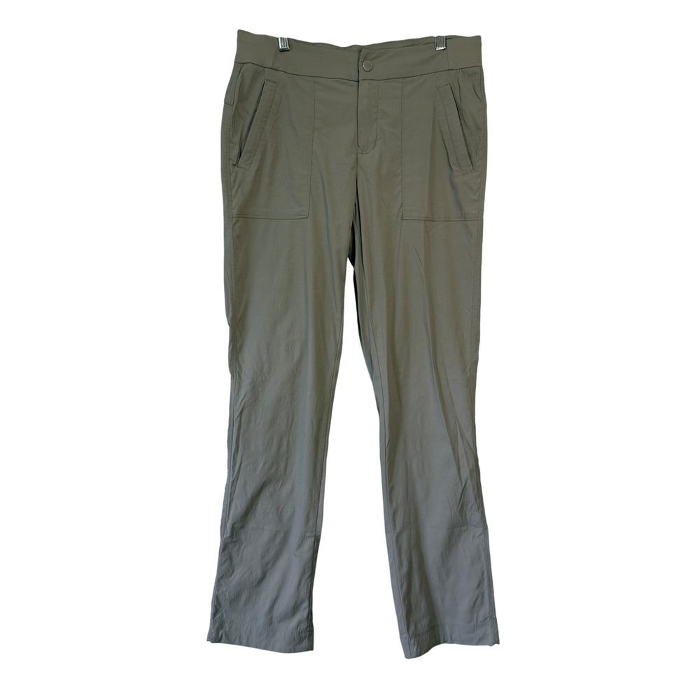 Athleta Headlands Hybrid Cargo II Trekkie Pants Gray Green Straight Leg Womens 8